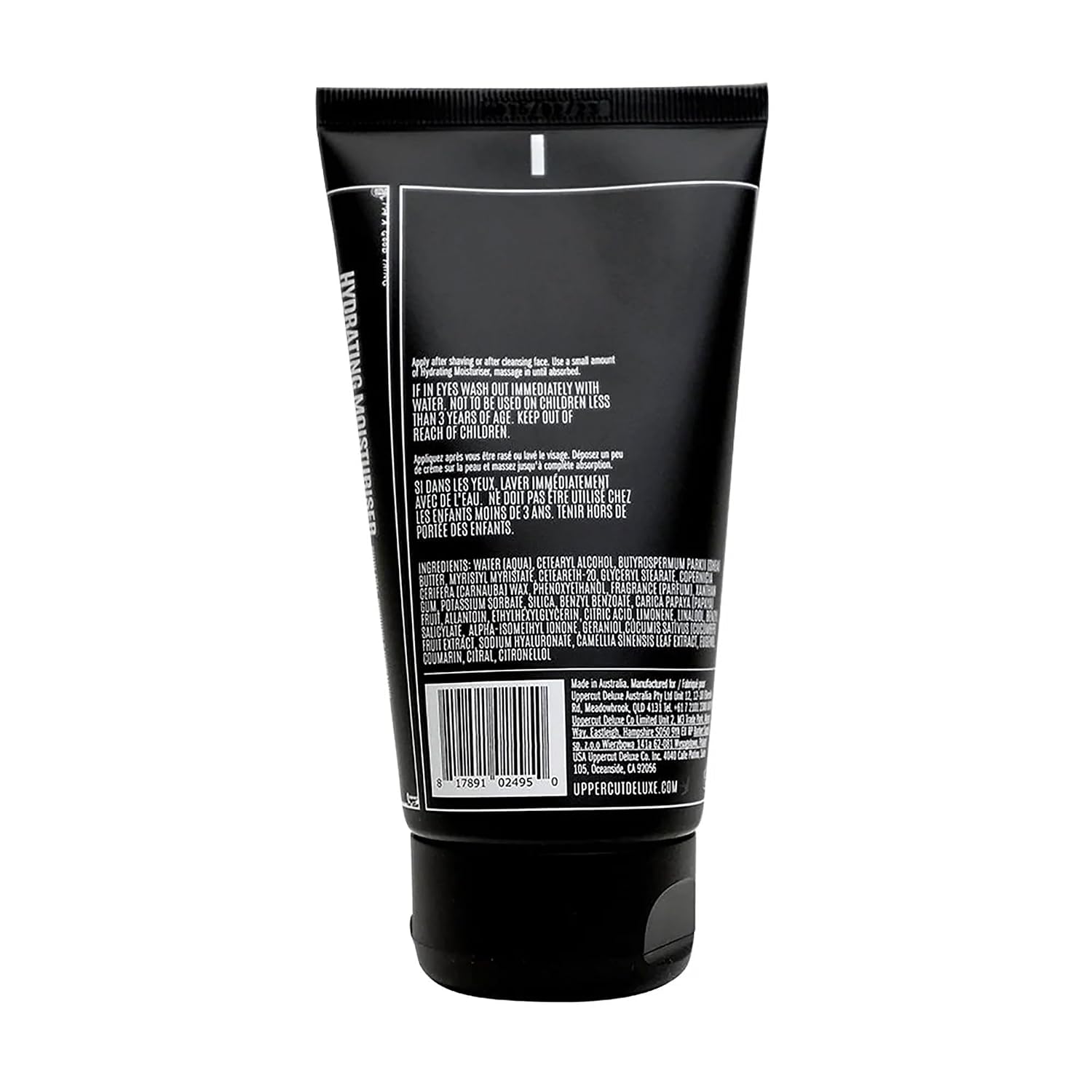 UPPERCUT DELUXE Hydrating Moisturizer for Men – Oil-Free Post Shave Soothing Cream with Allantoin & Shea Butter – 4 fl oz (120 mL)