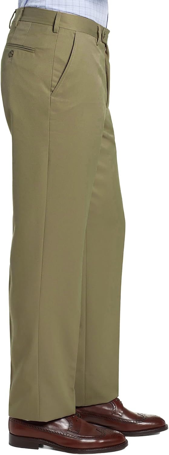 Men's Cozy Hidden Expandable Waist Dress Pants | Premium Stretch Texture Weave Work to Weekend Pants