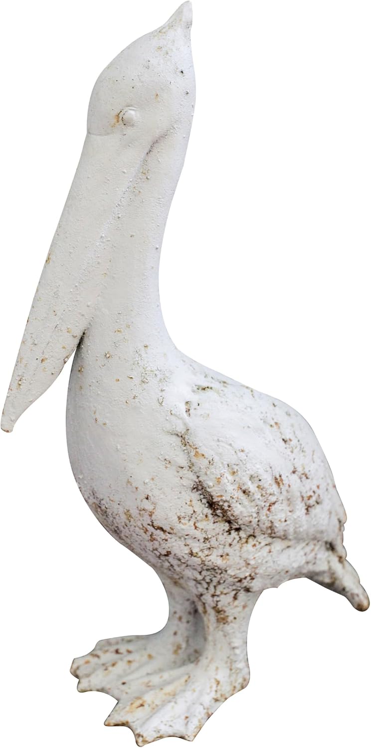 Creative Co-Op Resin Pelican with Distressed White Finish
