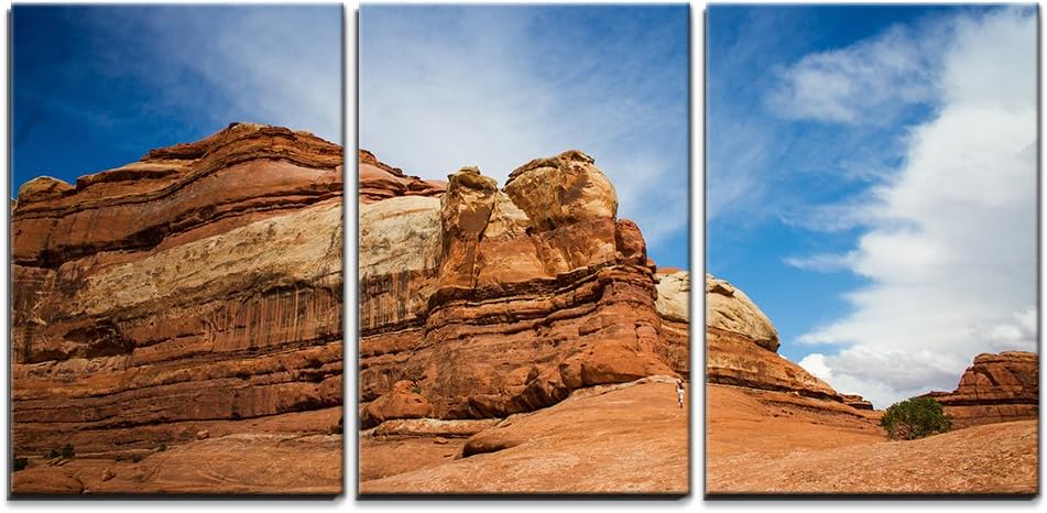 wall26 - 3 Piece Canvas Wall Art - Blue Ocean Waves - Modern Home Art Stretched and Framed Ready to Hang - 16"x24"x3 Panels
