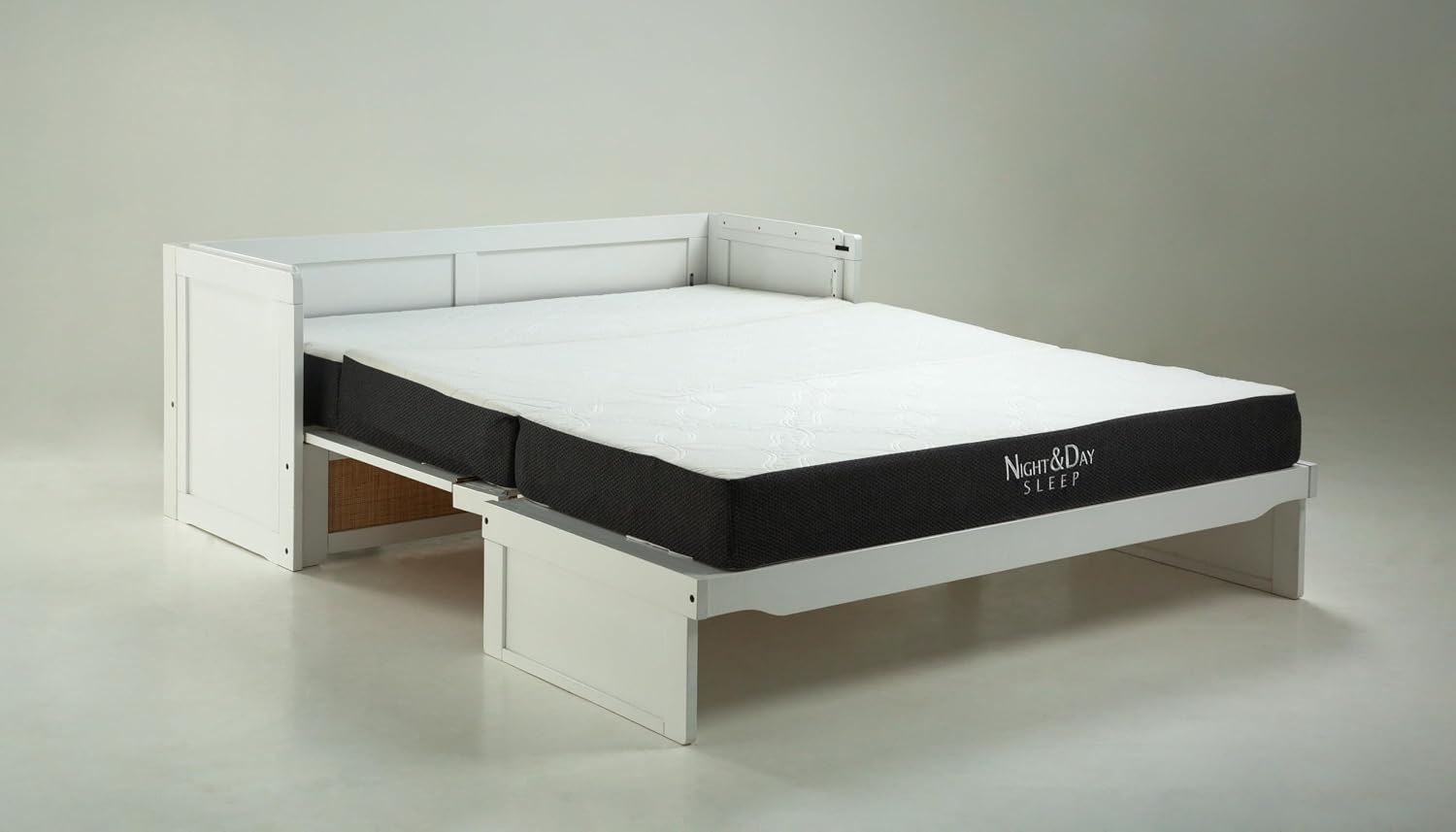 NIGHT & DAY Furniture Murphy Cube Cabinet Bed Pre-Assembled (Cherry, Queen) | Pre-Assembled