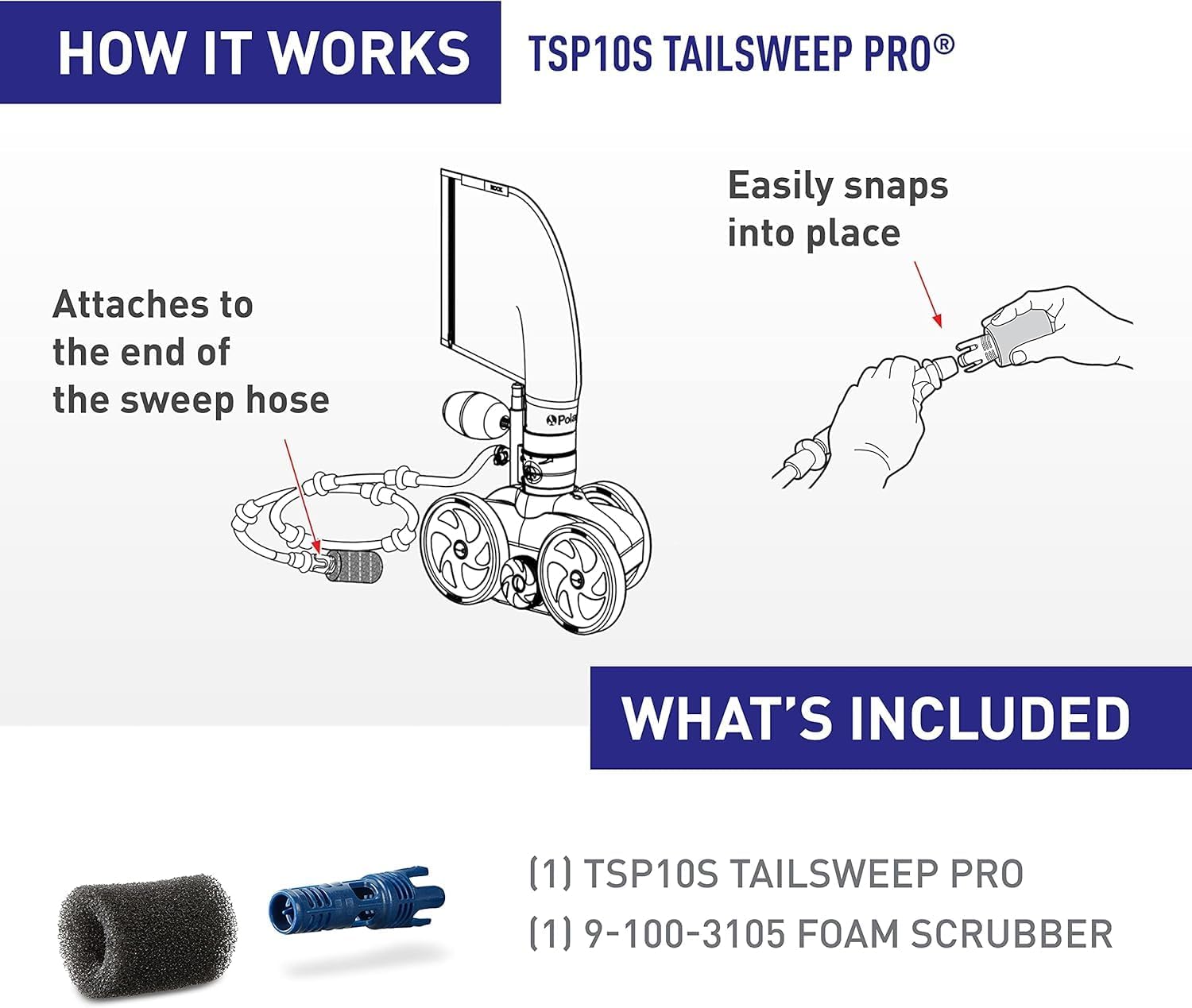 Polaris Genuine Parts TSP10S TailSweep PRO Replacement for Polaris Pressure-Side Pool Cleaners 280, 3900 Sport, 380, 360, 180