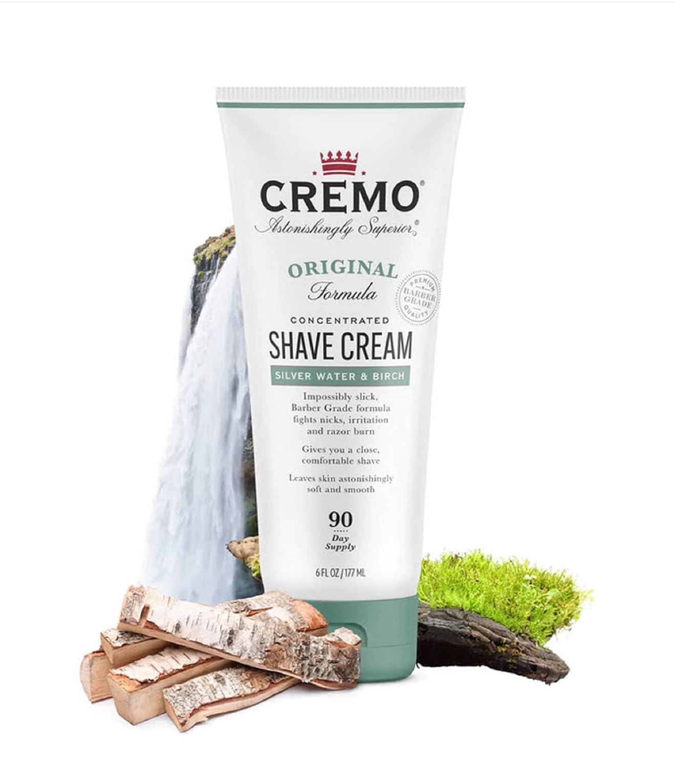 Cremo Original Shave Cream, Astonishingly Superior Ultra-Slick Shaving Cream for Men, Fights Nicks, Cuts and Razor Burn, 6 Fl Oz