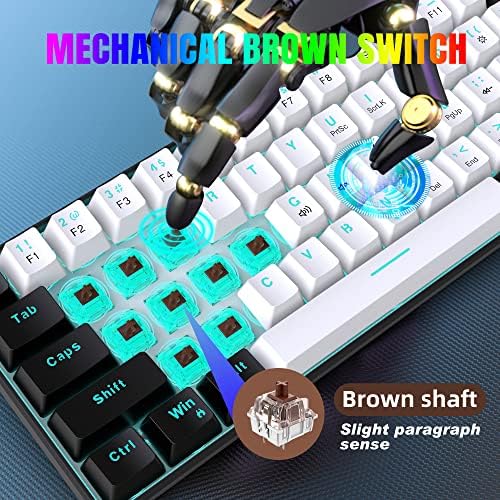 Snpurdiri 60% Mechanical Gaming Keyboard (Black-White