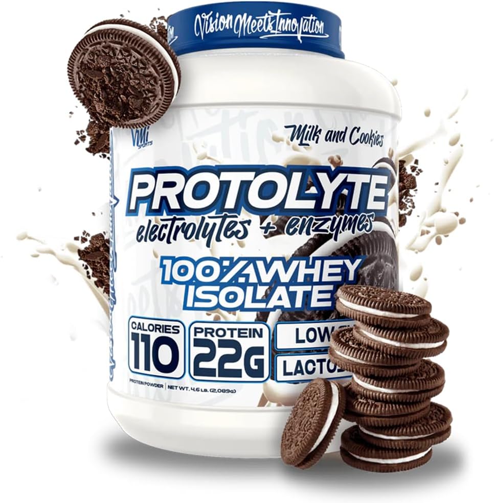 VMI Sports | ProtoLyte Whey Isolate Protein Powder | Low Calorie Whey for Weight Loss and Muscle Gain | Digestive Enzymes | Non-GMO (1.6 lb, Chocolate Fudge Cookie) | Premium whey isolate protein powder for smooth mixing in shakes smoothies and convenien…