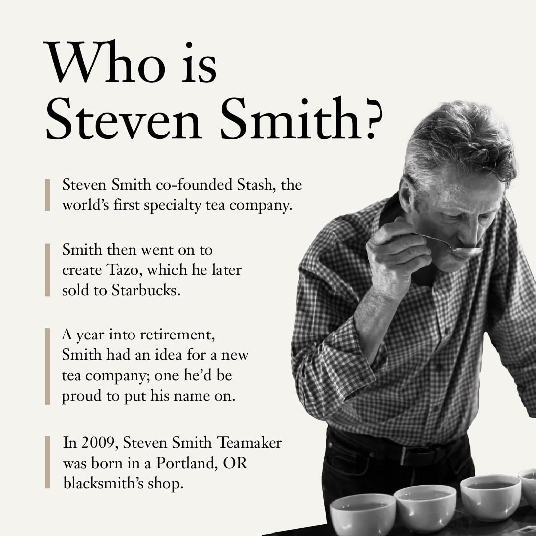 Steven Smith Teamaker, Jasmine Silver Tip, Green Tea, 15 Sachets 1.3oz each | Full Leaf Green Tea, Caffeinated, Sugar Free, Sustainably Grown