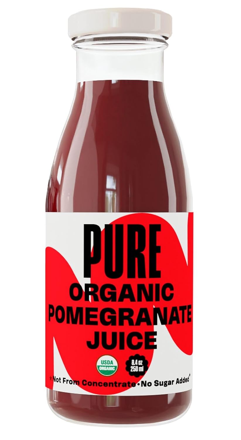 Pomona Organic Pure Black Cherry Juice, Cold Pressed Organic Juice, Non-GMO, No Sugar Added, Not from Concentrate, Gluten Free, Kosher Certified, Preservative Free 8.4 Ounce (Pack of 12),