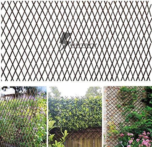 Sumery Nature Willow Trellis Expandable Plant Support Plant Climbing Lattices Trellis Willow Expandable Trellis Fence for Climbing Plants Support