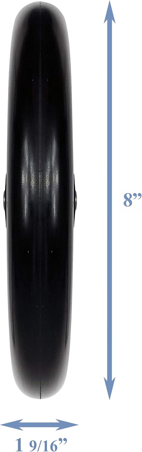 Caster Wheel, Hard Rubber Tire, 8" x 1"- 2 3/8" Hub Width, Fits Most Sunrise, Medline, Drive, Invacare, E&J, Guardian