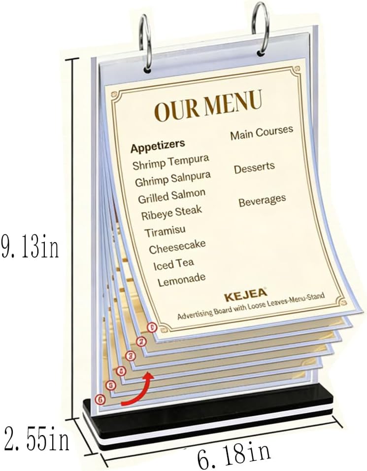 A5 Acrylic Plastic Folder with T-Shaped Stand - Indoor/Outdoor Suction Cup Holder -- For Documents, Photos, Menus & Marketing Racks