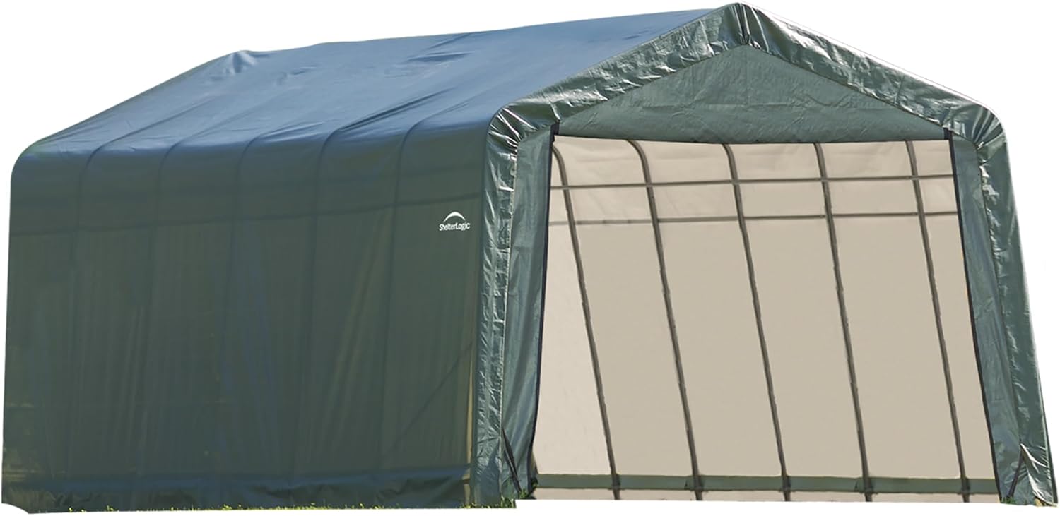 ShelterLogic 72444 Green 12'x24'x8' Peak Style Shelter