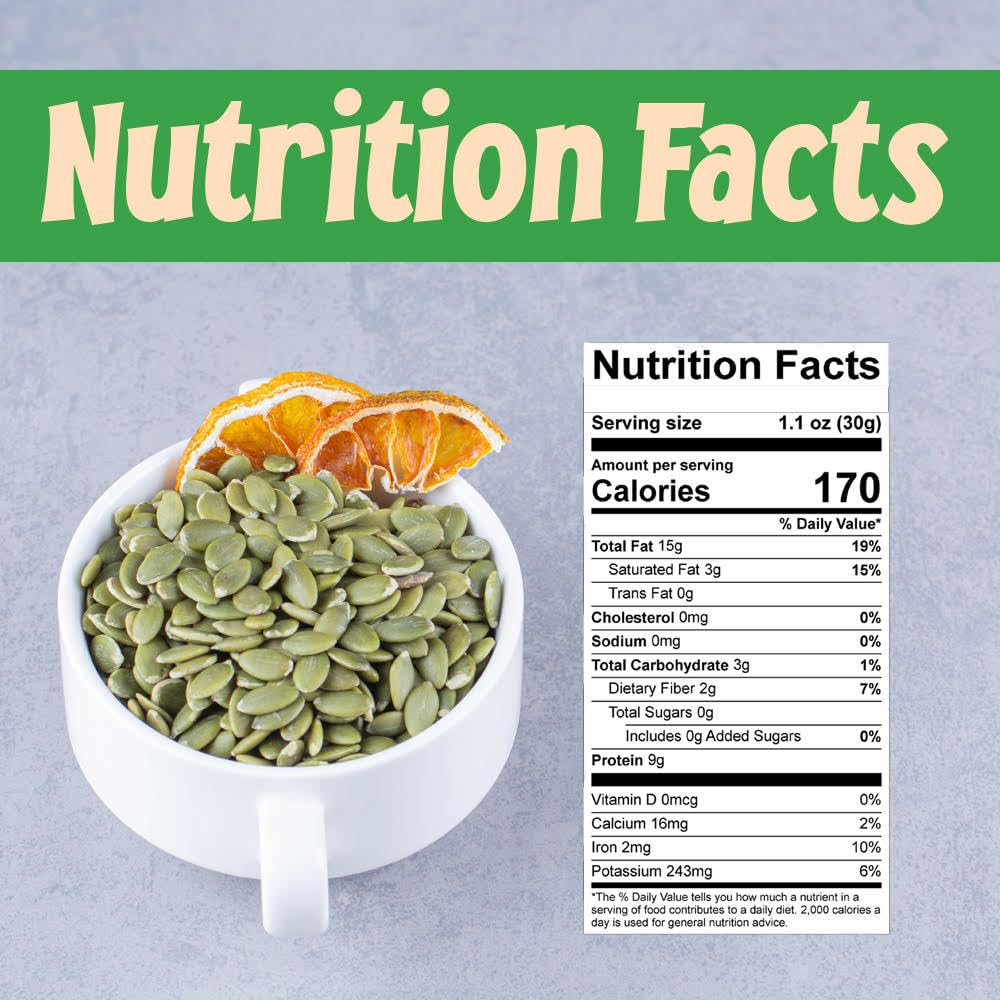 Sincerely Nuts Shelled Pepitas Pumpkin Seeds Salted (2 lb bag) | Delicious Nutrient Dense Low Carb Snack | High in Magnesium & Manganese Minerals |Gluten Free | Kosher |Great for Cooking