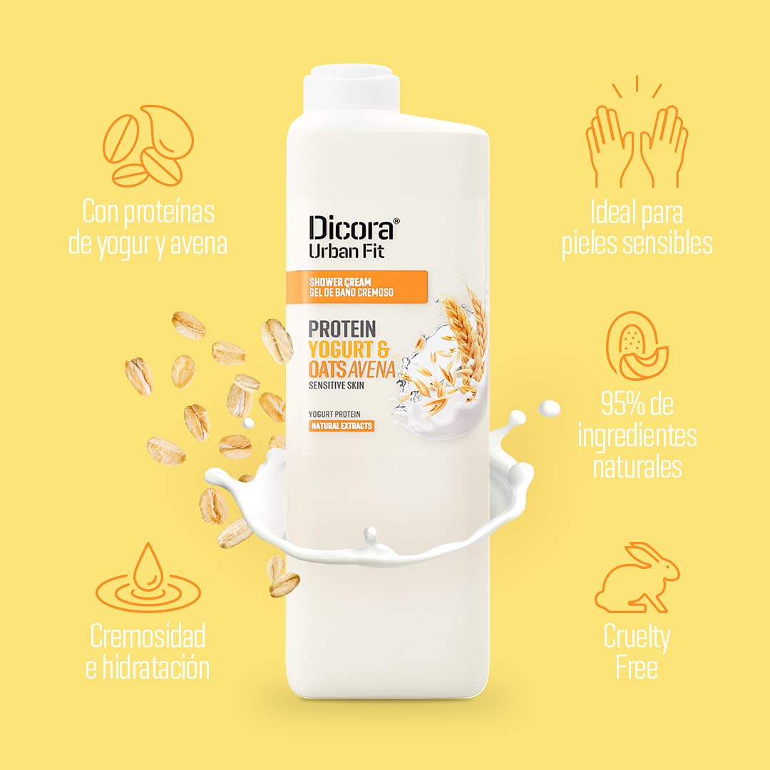 Dicora Urban Fit Shower Gel - Women and Mens Body Wash for All-Day Hydration - Prevents Premature Aging with Vitamin C - Citrus and Peach - 25.4 oz