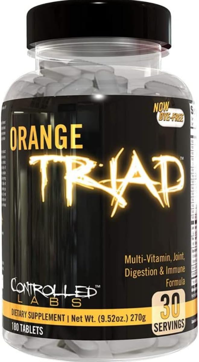 CONTROLLED LABS Orange Triad, Multivitamin/Joint/Digestion/Immune, 45 Serv | Daily Supplement, Vitamin A, B6, B12, C, D, Iron Free Sports Vitamin, Supports Joints, Digestion, Immune Function, Magnesium