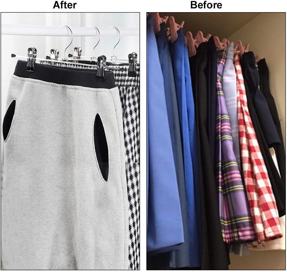 NORTHERN BROTHERS Pants Hangers with Clips, Heavy Duty 20 Pack