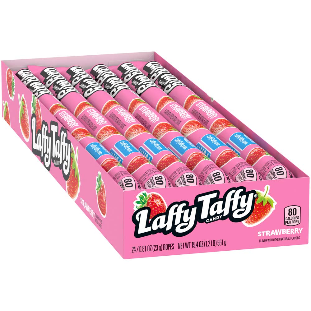 Laffy Taffy Rope Candy, Banana Flavor, 0.81 Ounce Ropes (Pack of 24)
