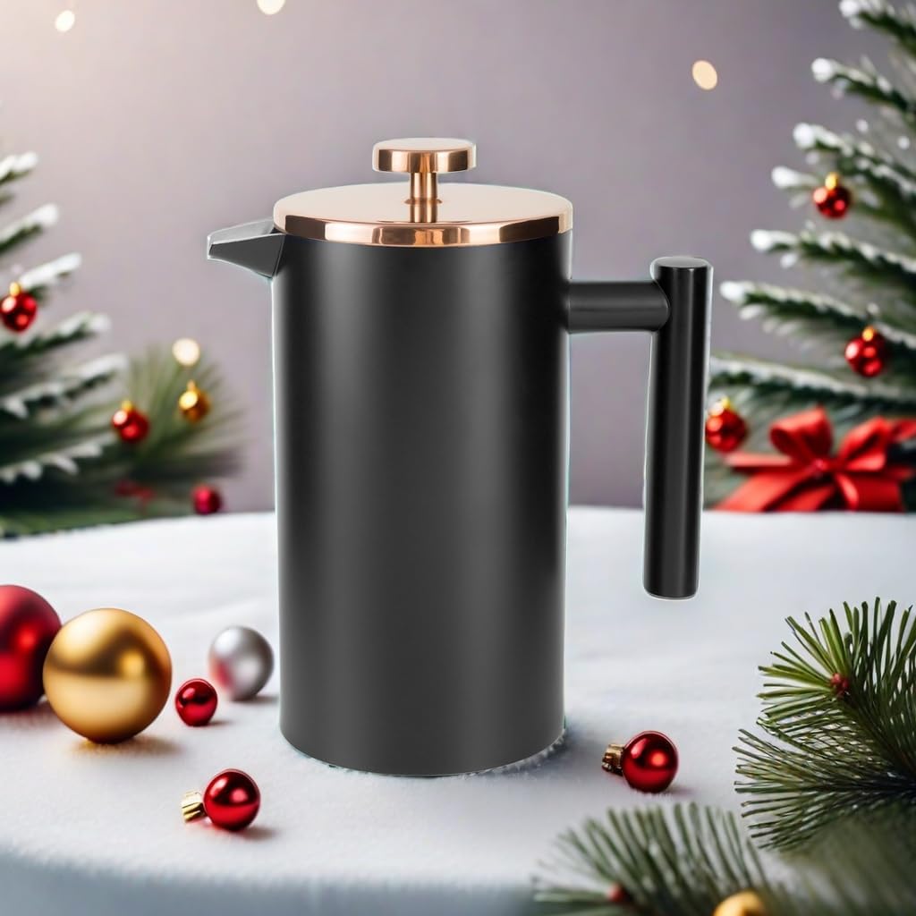 Black French Press Stainless Steel 34oz