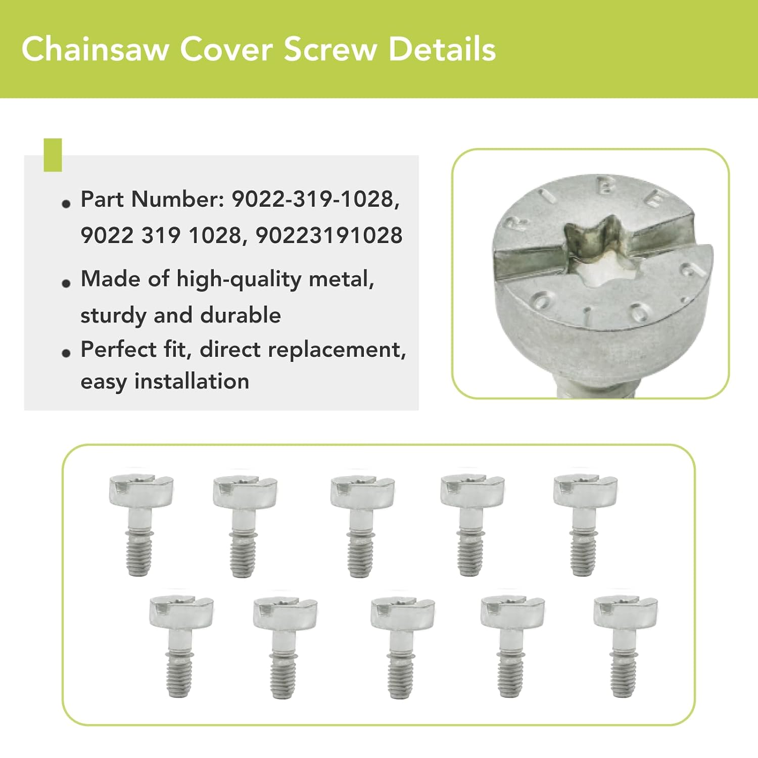10Pcs Chainsaw Cover Screw Fits for Stihl Chainsaw Saw Models MS231 MS231C MS251 MS251C MS271 MS271C MS291 MS291C KMA135R FSA135R Replace