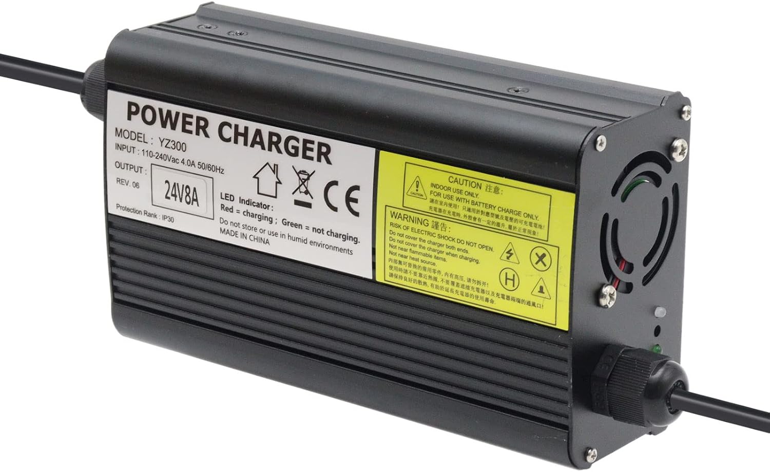 24V 8A Lead Acid Battery Charger with 3-Pin XLR Connector for Jazzy 1450, invacare tdx 3, Invacare Pronto M51, Sunrise Medical, Quickie