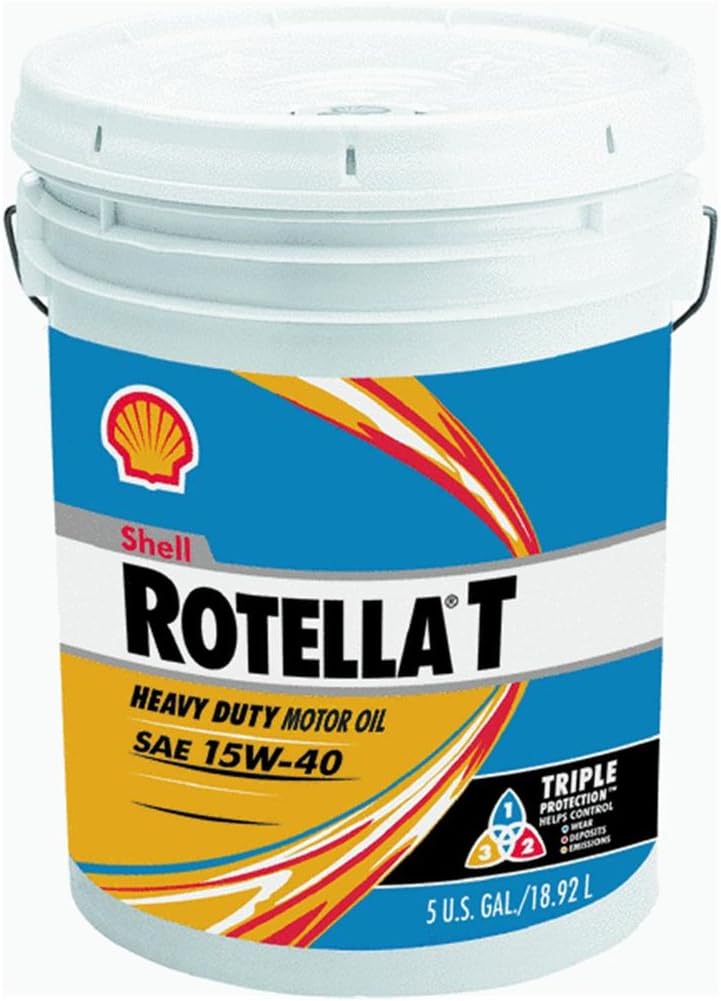 Shell Rotella 550019916 T Triple Protection 15W-40 Heavy Duty Engine Oil -1 - 5 Gallon Pail