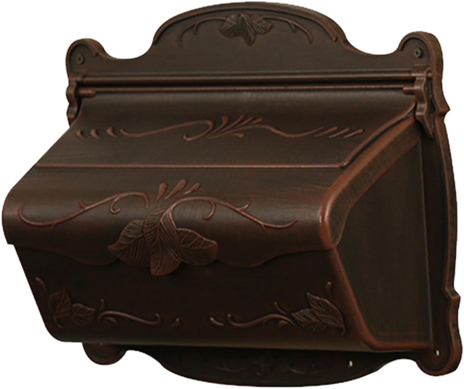 Special Lite Floral Horizontal Wall Mount Mailbox - Black Aluminum Mailbox for Wall Mount - SHF-1001-BLK