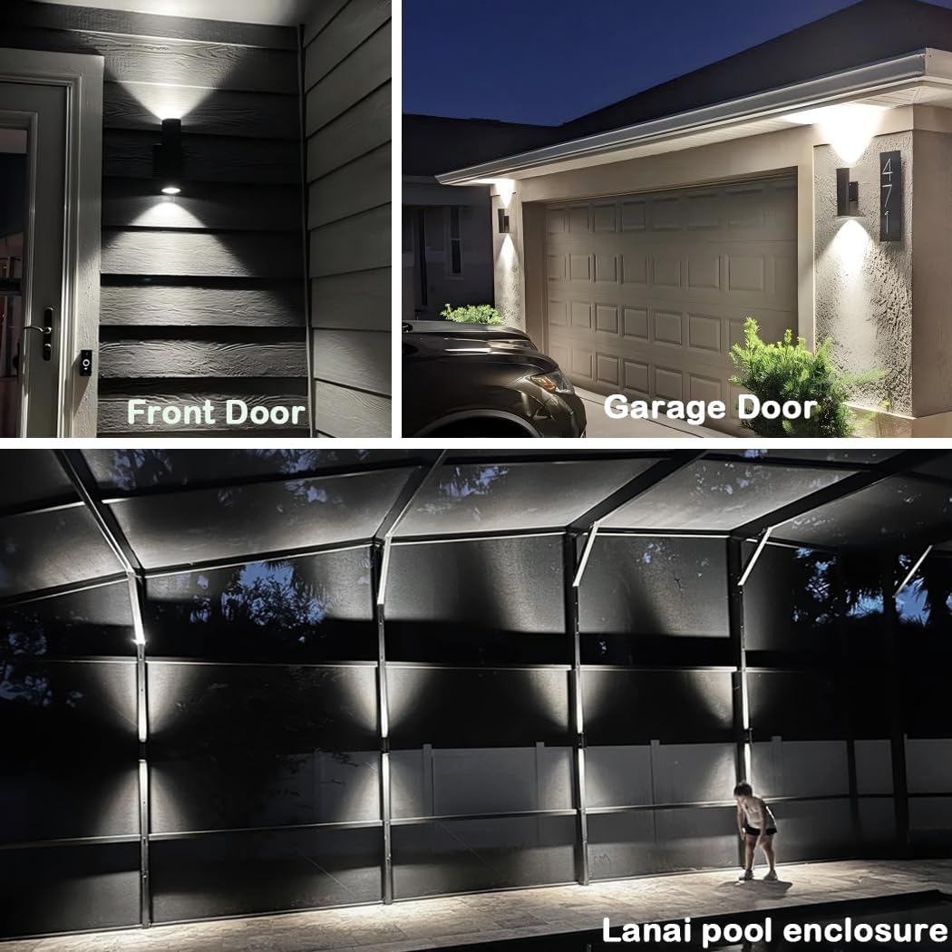 rosykite Outdoor Wall Lights 4 Pack, Dusk to Dawn Sensor Cylinder Sconce