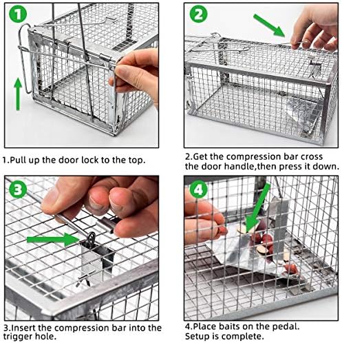 Kensizer Humane Rat Trap, Small Mouse Traps 10.5" L x 5.5" W x 4.5" H | Chipmunk Rodent Trap, Indoor and Outdoor, Mouse Voles Hamsters, Live Cage Catch and Release, 1-Pack