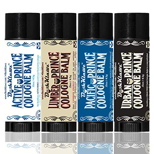 BushKlawz Active Prince Travel Solid Cologne Balm – Refreshing Metro Cologne for Active Men – Best Fresh Active Scent Solid Alcohol Free Cologne for travel Best Gift for Men