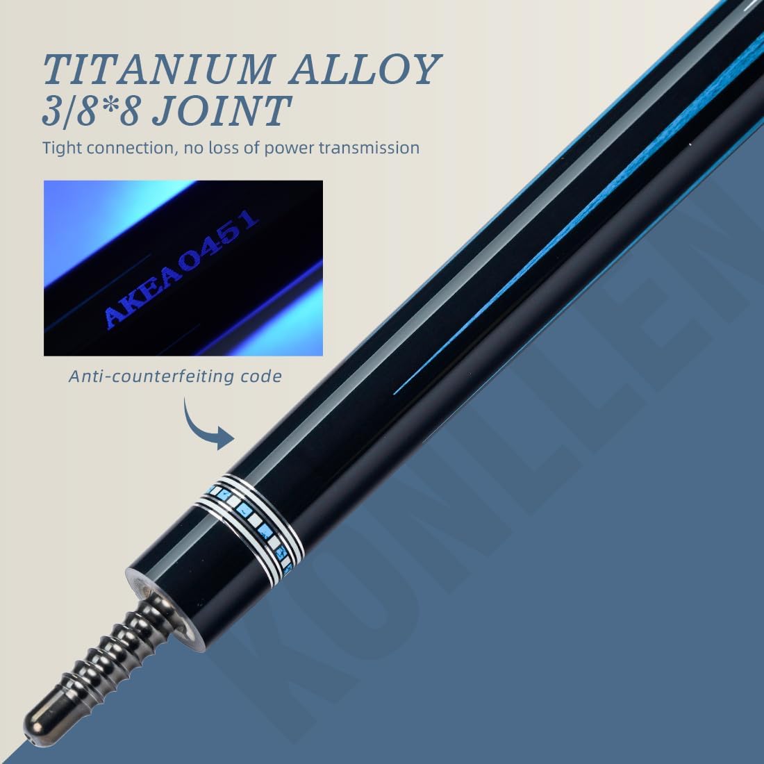 KONLLEN Carbon Fiber Pool Cue Stick 58-inch Professional Pool Sticks for Adults Full Carbon Technology Low Deflection Pool Cue Billiard Cues with 12.5mm Tip (Easy to Control, Pro Taper, Ultra-Smooth)