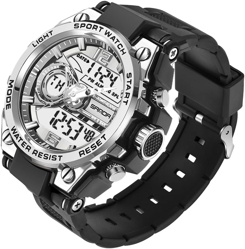 KXAITO Men's Watches Sports Outdoor Waterproof Military Watch Date Multi Function Tactics LED Alarm Stopwatch
