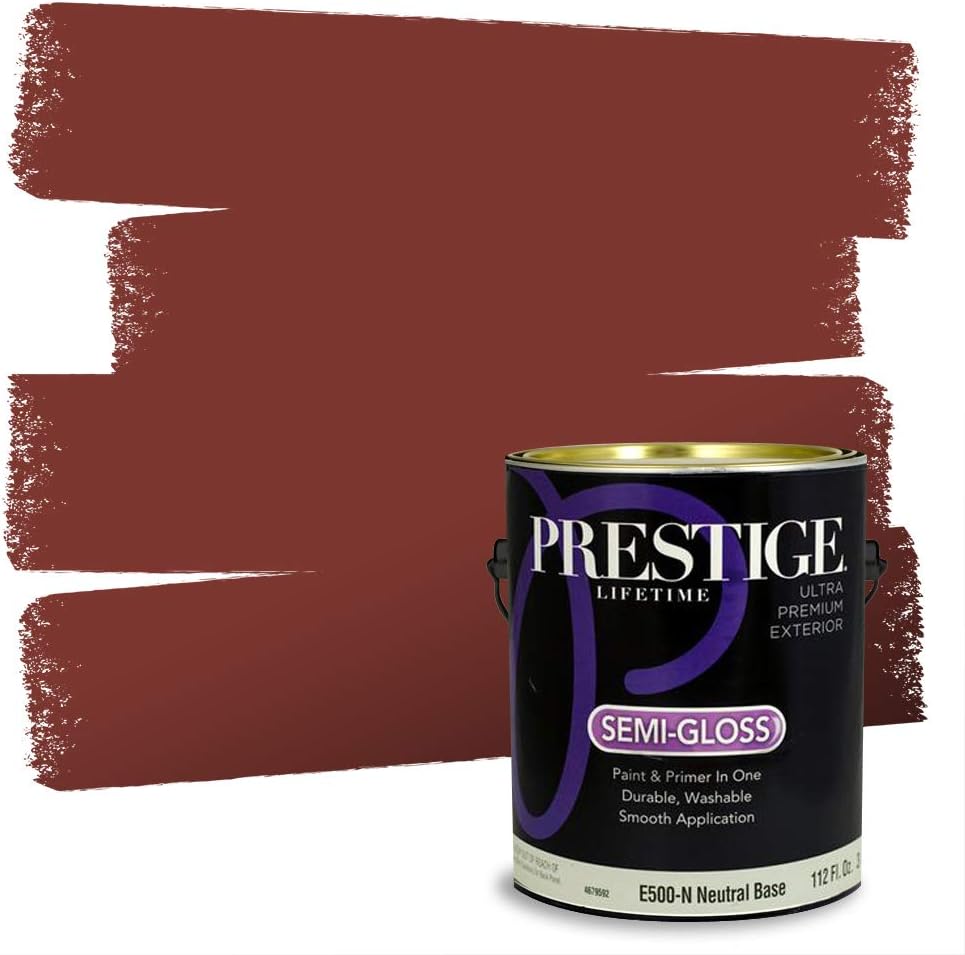 PRESTIGE Paints Exterior Paint and Primer In One, 1-Gallon, Satin, Comparable Match of Sherwin Williams* Grandeur Plum*