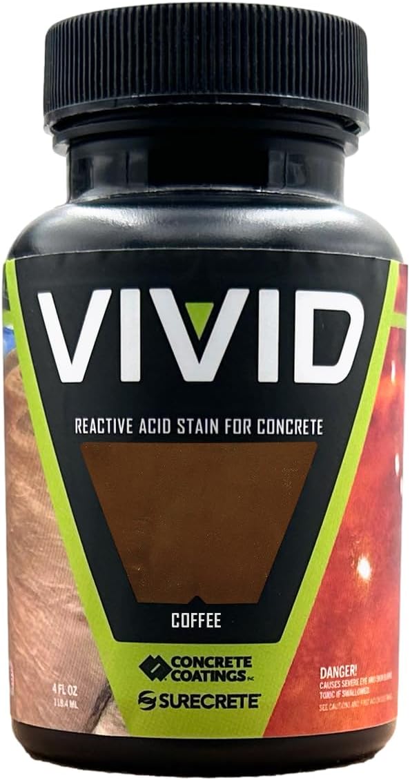 CC Concrete Coatings Vivid Acid Stain for Concrete | Weathered Terracotta | 4 oz Tester