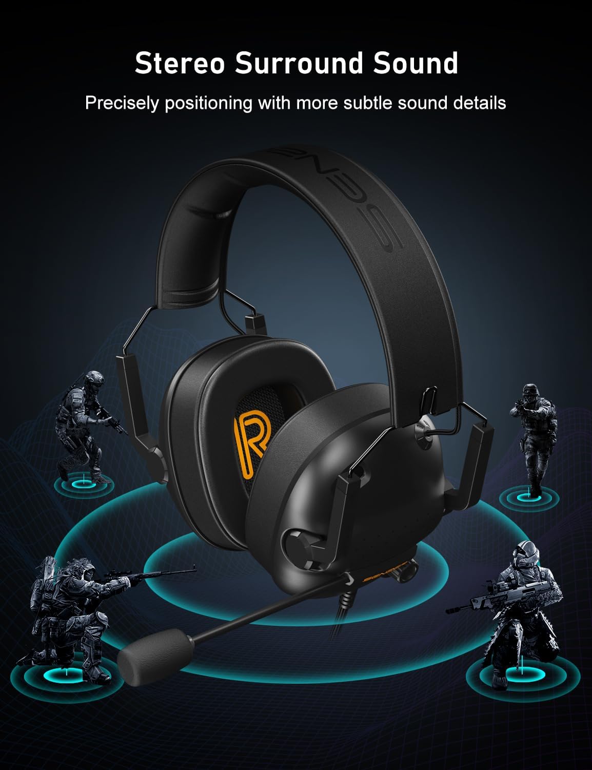 SENZER SG500 Gaming Headset with Noise Cancelling Microphone Black