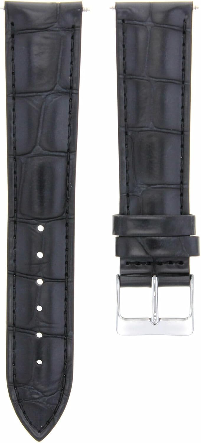 Ewatchparts 21mm Italian Leather Watch Band Strap Compatible With Invicta Men's 1517 I Force Watch Black
