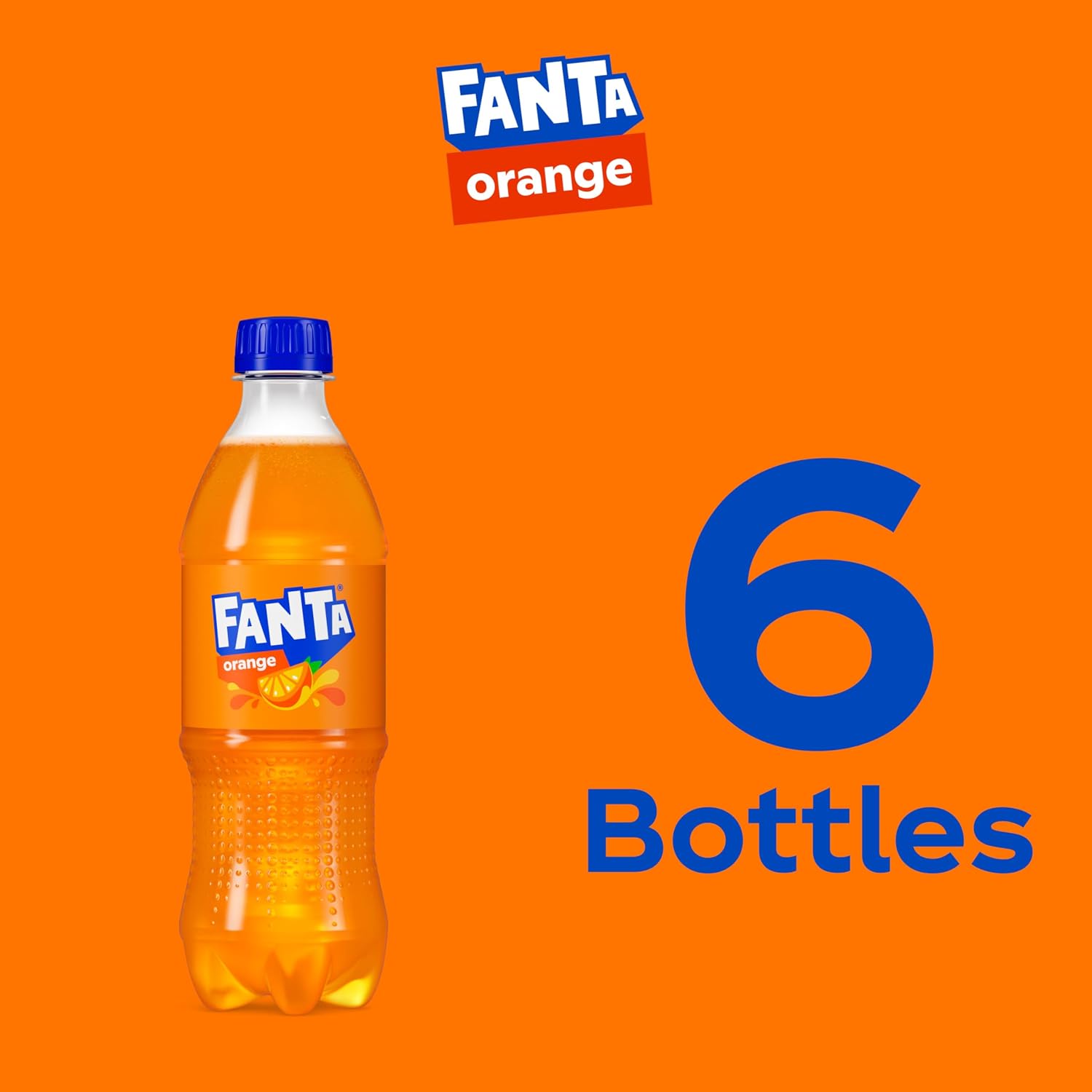 Fanta Orange Soda Soft Drink Bottles, 16.9 fl oz, 6 Pack