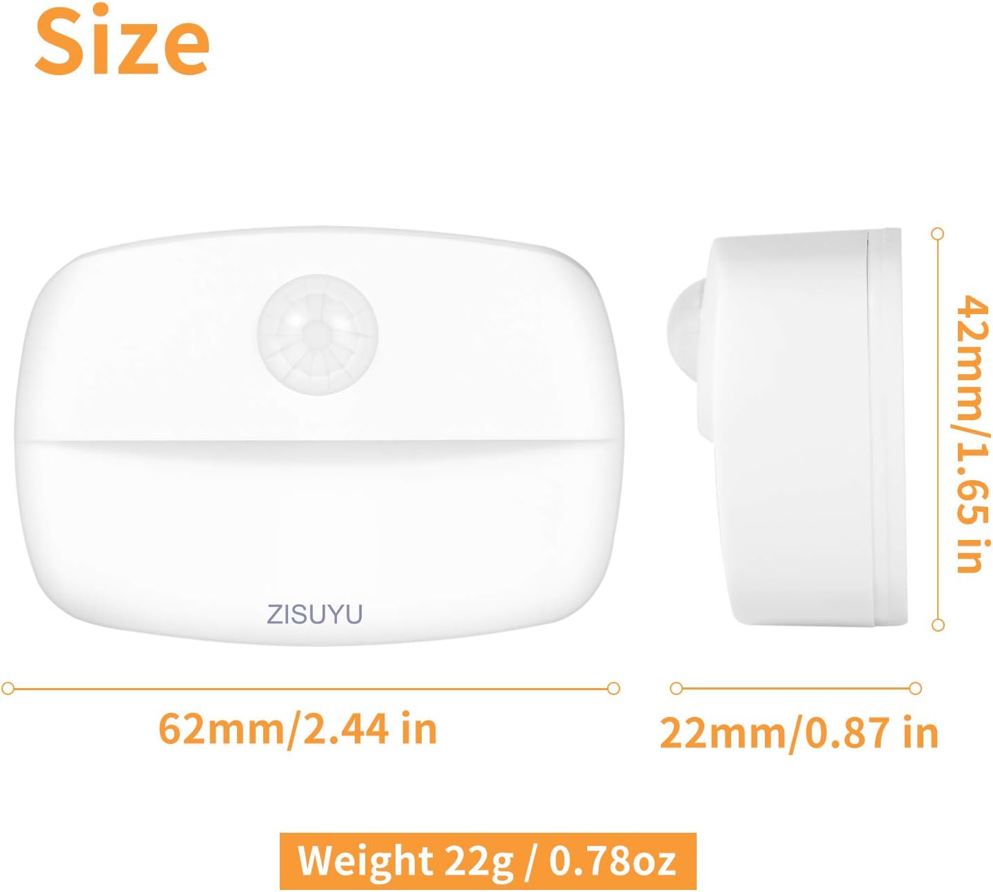 ZISUYU 6-Pack Mini Motion Sensor Night Light Indoor Battery Operated