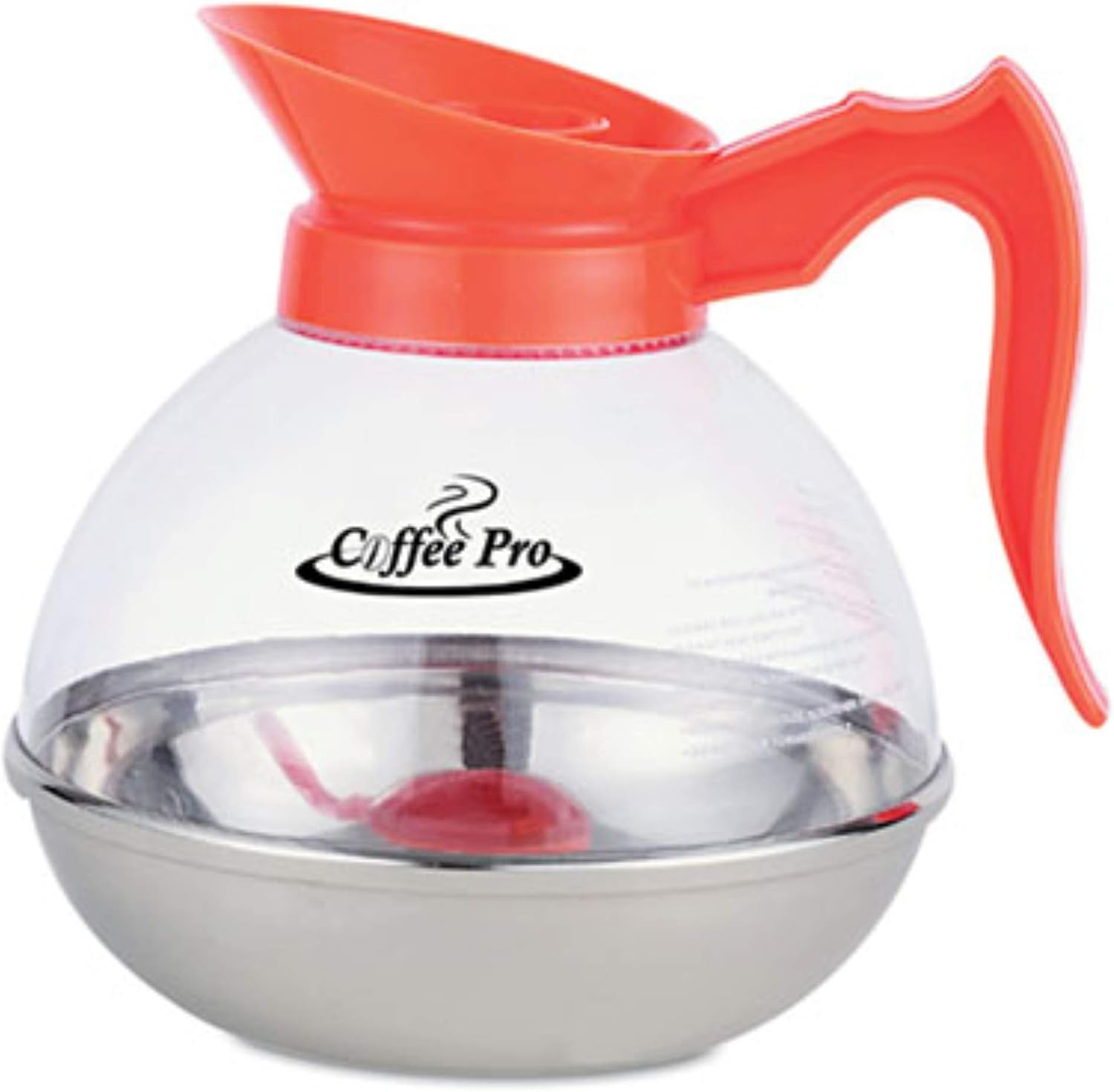 Unbreakable Decaffeinated Coffee Decanter, 12-Cup, Stainless Steel/Polycarbonate