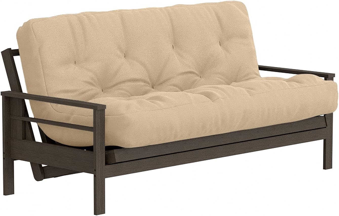 Royal Sleep Products by The Futon Factory 12 inch Foam Futon Mattress - Solid Black Fabric - Full Size - CertiPUR Certified Foams - Made in USA - (Frame not Included)