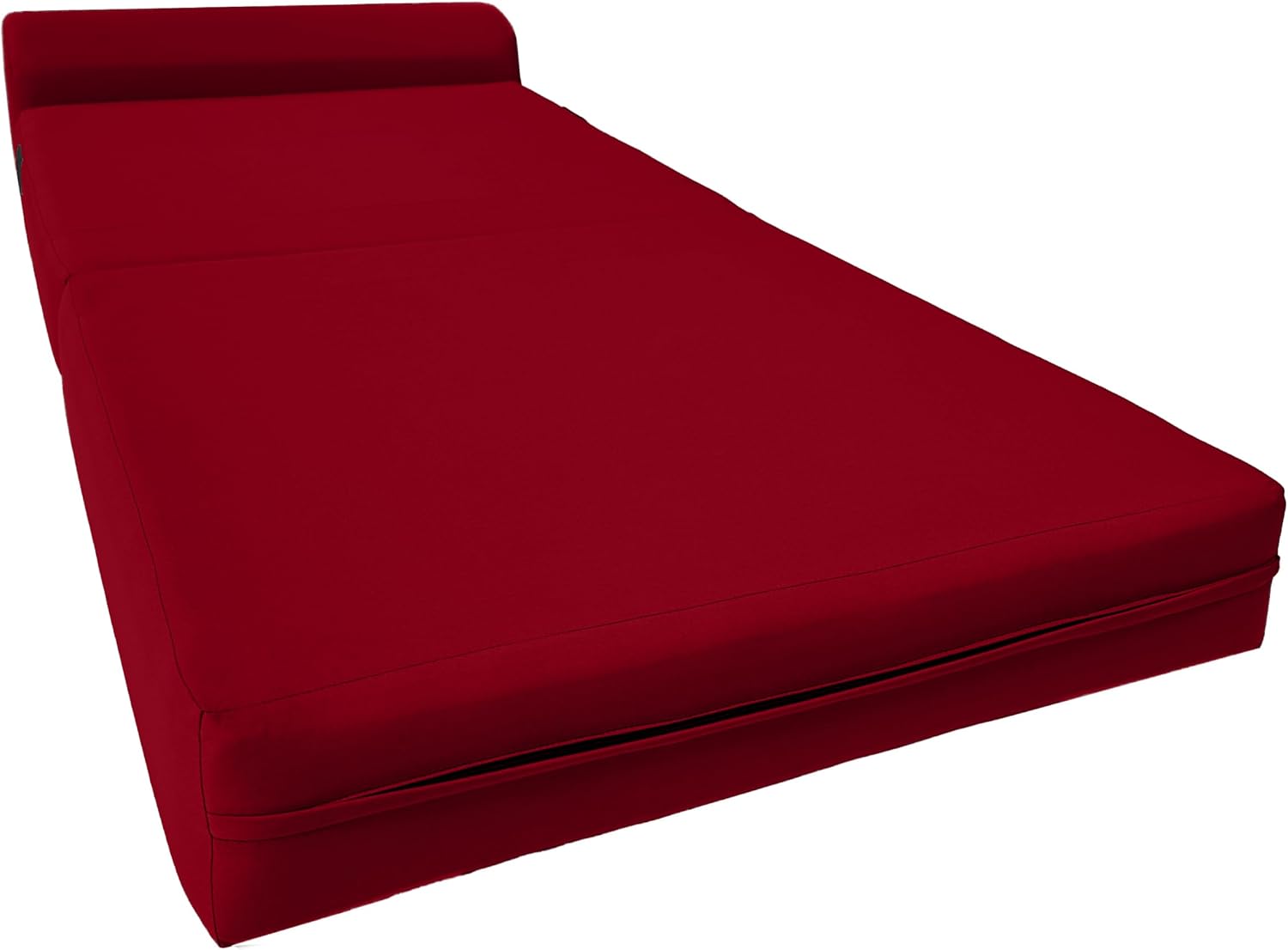 D&D Futon Furniture Sleeper Chair Folding Foam Bed, Portable Studio Guest Sofa Beds 6 x 36 x 70 Red