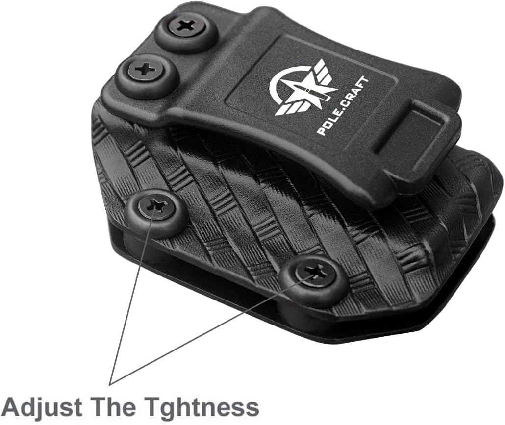POLE.CRAFT IWB/OWB Magazine Holster Kydex - Mag Carrier Fits: 9mm .40 Double Stack / 9mm .40 Single Stack - P365 1911 Glock 19 19X 17 26 27 28 43 22