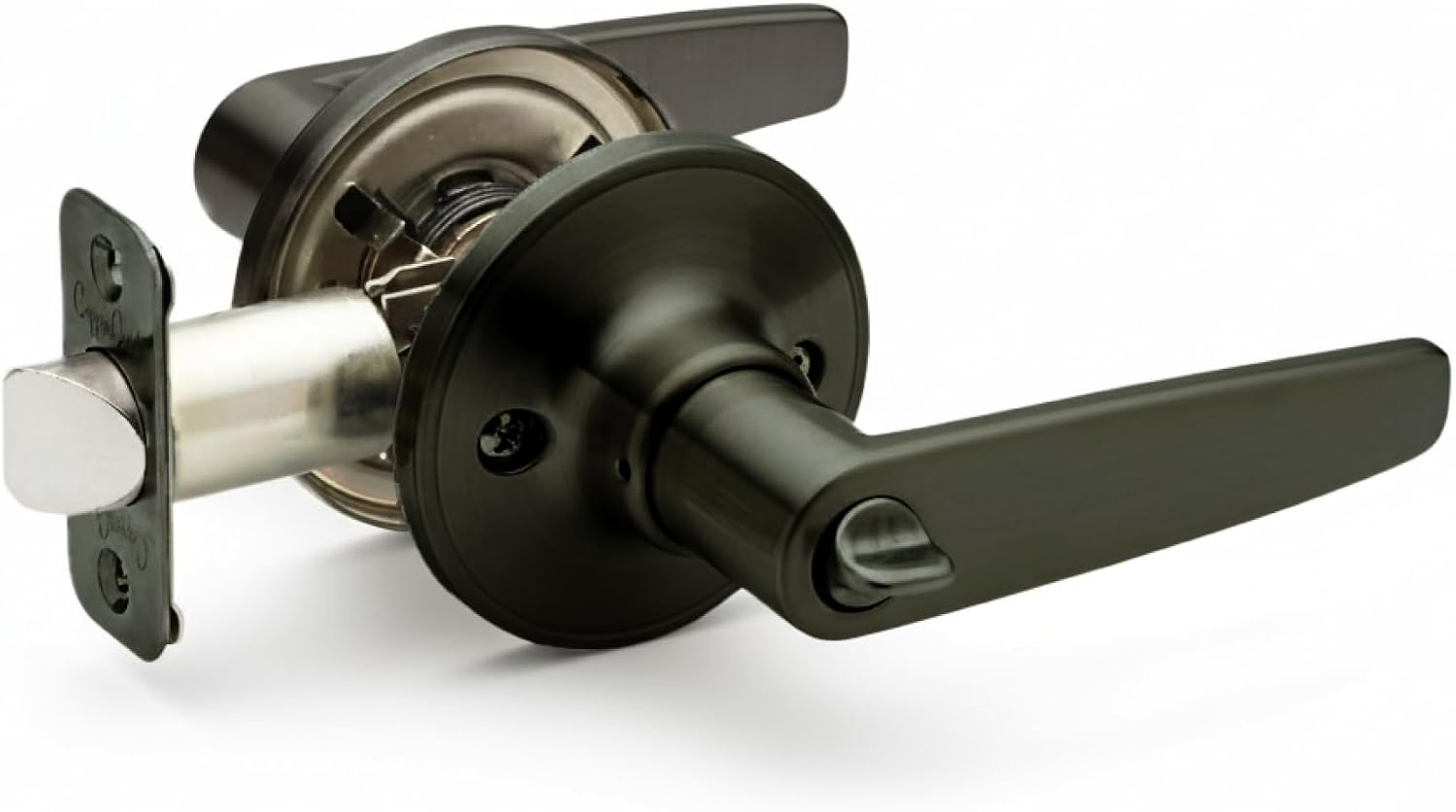 Copper Creek DL1231SS Daley Push Button Privacy Door Lever, Satin Stainless