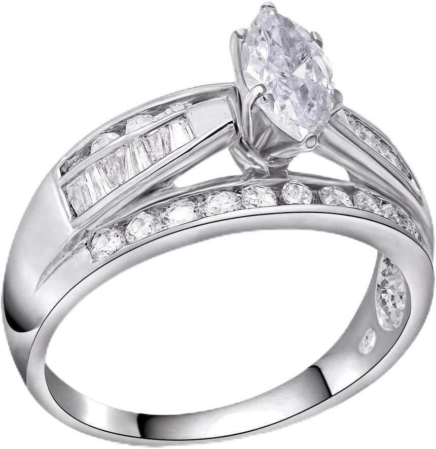 Cubic Zirconia Ring CZ in Silver Rings Rings Cubic Zirconia 3-4.5 ctw