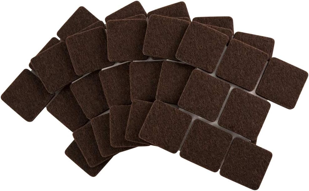 softtouch 1 1/2" Round Heavy Duty Felt Furniture Pads for Hardwood, Brown (24 Pack)