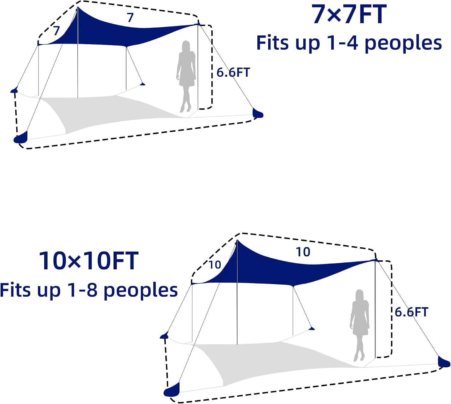 UMARDOO Family Beach Tent Canopy Sun Shade Portable 10×10FT