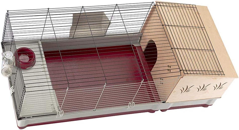 Ferplast Krolik XXL Rabbit Cage w/Wire Extension | Rabbit Cage Includes All Accessories & Measures 63.8L x 23.62W x 19.68H Inches | 1-Year Warranty
