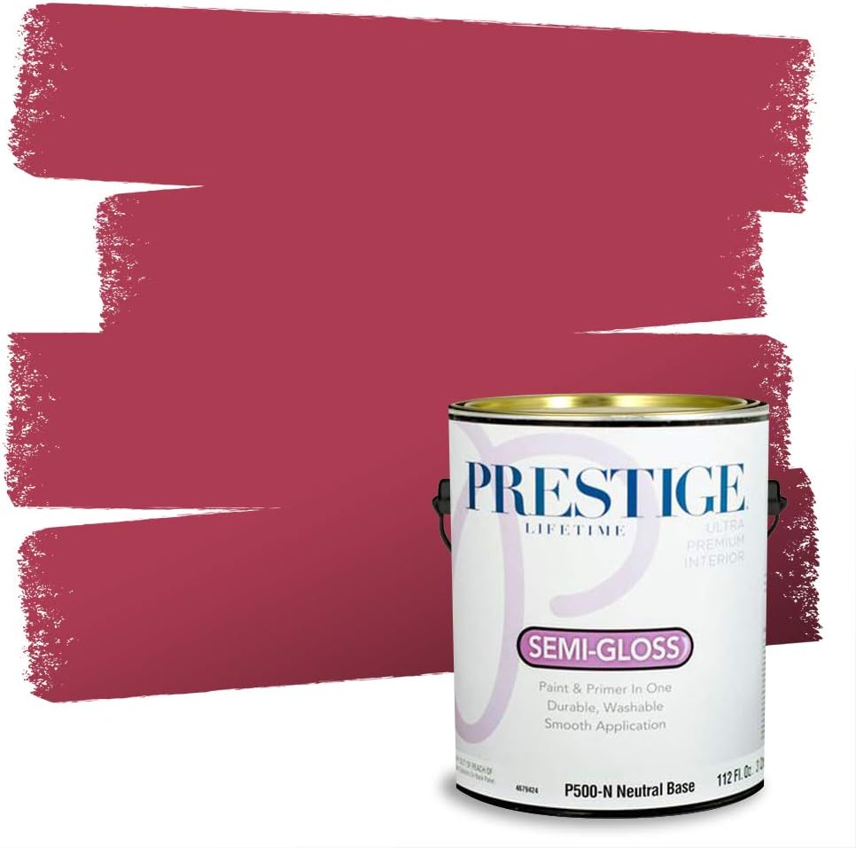 PRESTIGE Paints Exterior Paint and Primer In One, 1-Gallon, Satin, Comparable Match of Sherwin Williams* Real Red*