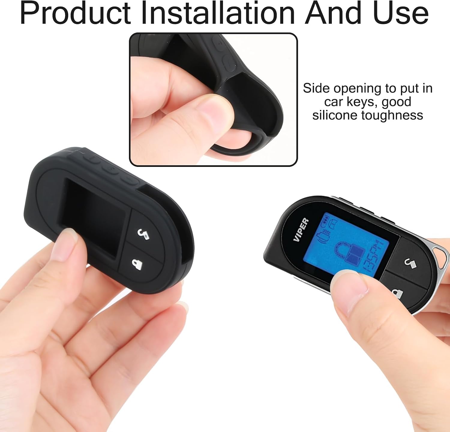 Remote Case for Viper, Soft Silicone Car Key Case Shell, Protective Fob Cover with Button