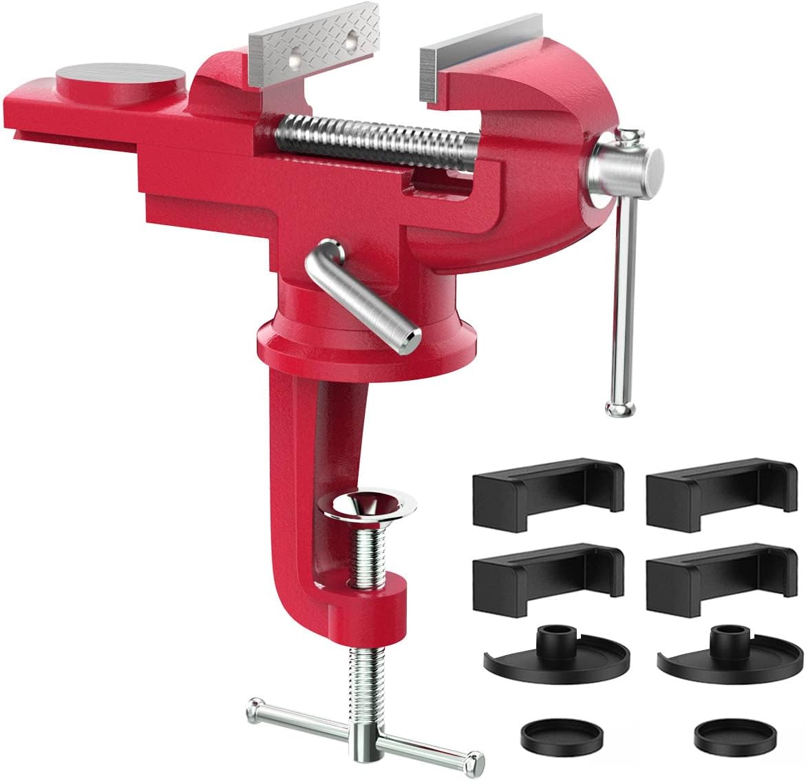 Housolution Universal Table Vise 3 Inch, 360°Swivel Base Bench Clamp
