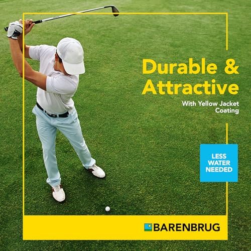 Barenbrug Turf Saver RTF Grass Seed with Yellow Jacket Seed Coating - Less Water Self-Repairing Tall Fescue Turf for Use on Sports Field, Golf Courses