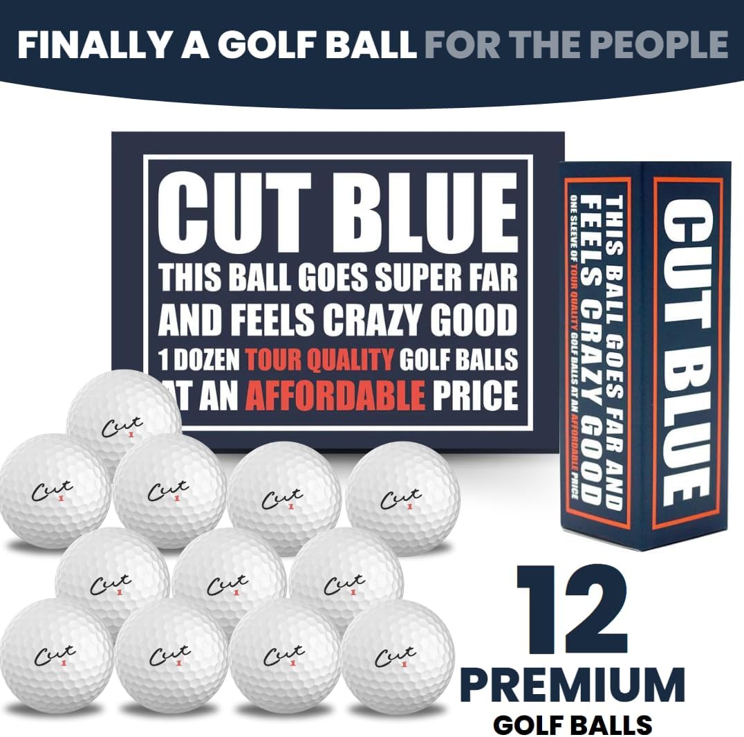 Cut Blue Golf Balls, 4 Piece Urethane (One Dozen)